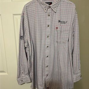 Ariat Men's Red and White Plaid Shirt